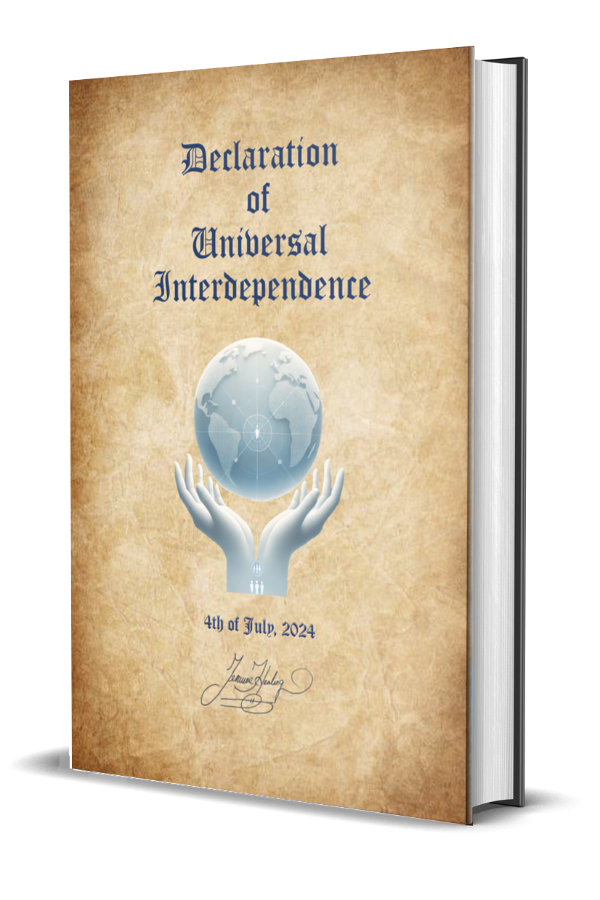 3D cover image for Jenuine Healing's Declaration of Universal Interdependence booklet
