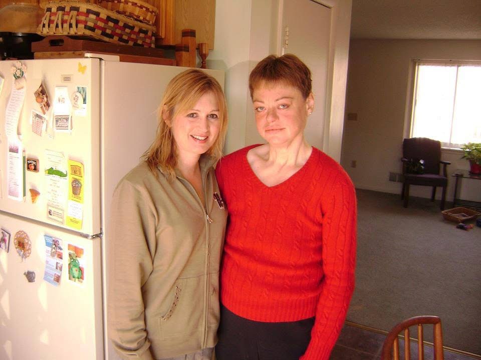 Photo of Jen Ward immediately after returning from her captivity on the property