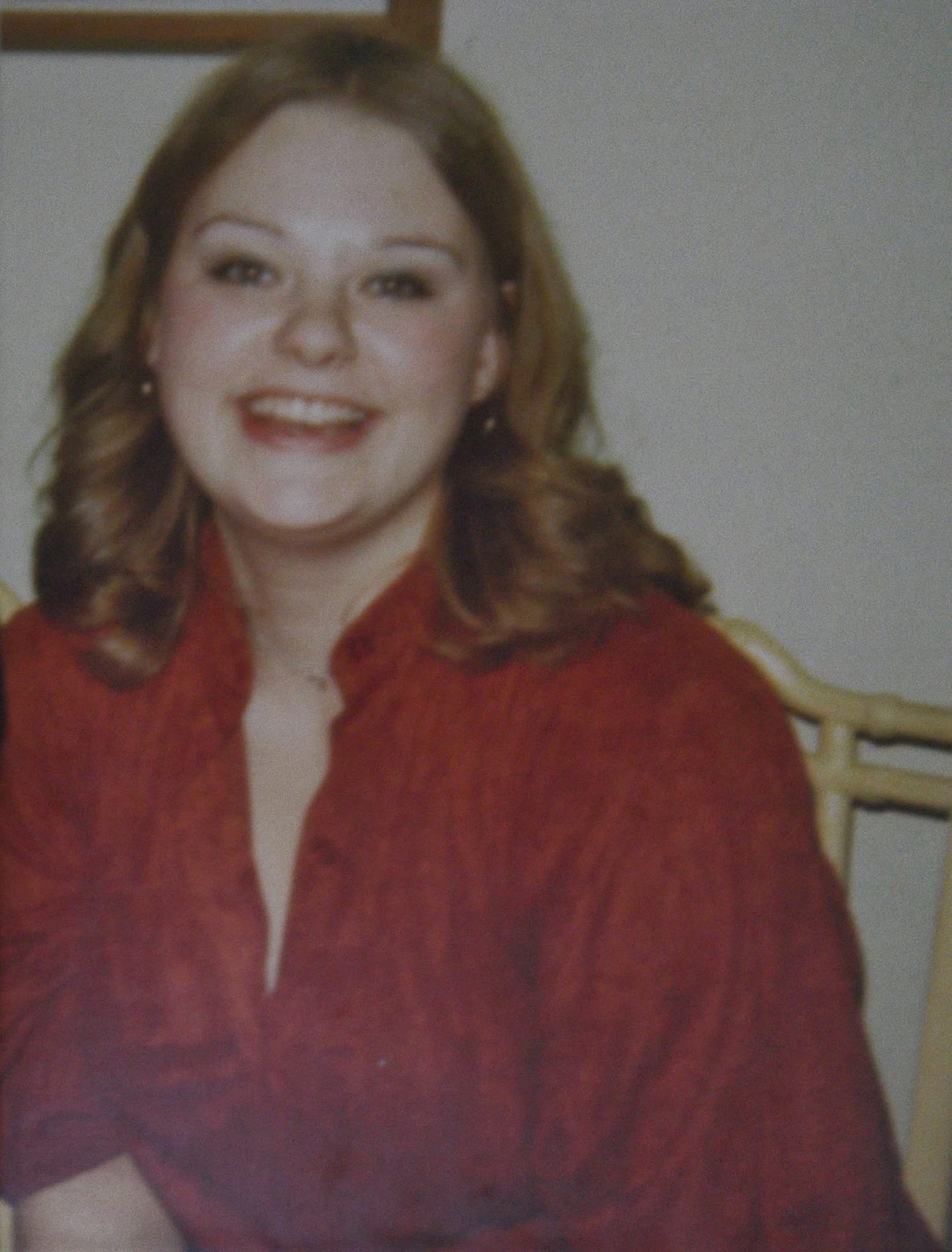Photo of Jen Ward in red dress in her late teens